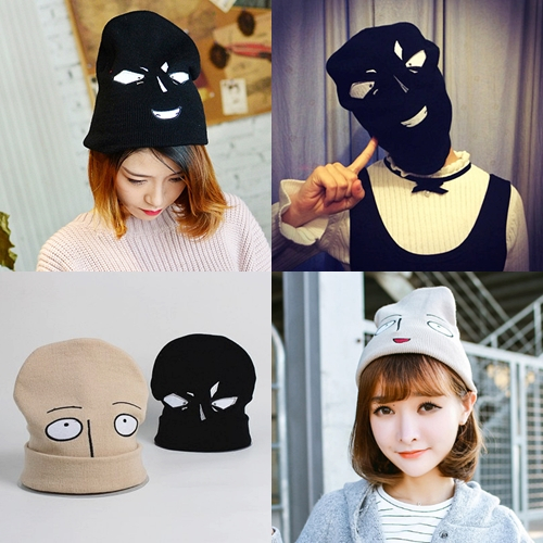 หมวกไหมพรม_Cartoon Cap_Hat ใส่กันหนาว ลายปัก มีหลายสี ราคาถูก พร้อมส่ง