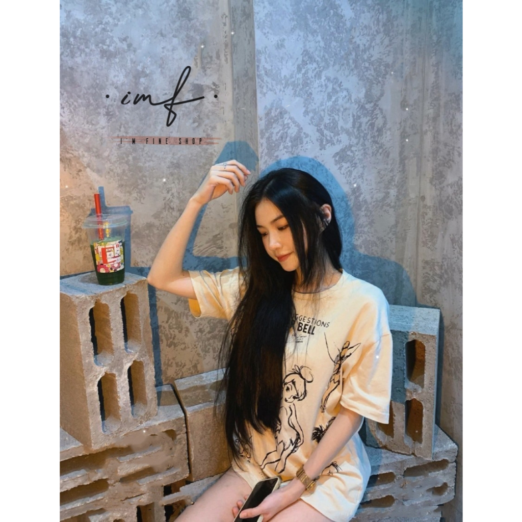 iamfine.shop J020766 เสื้อยืดพิมพ์ลาย
