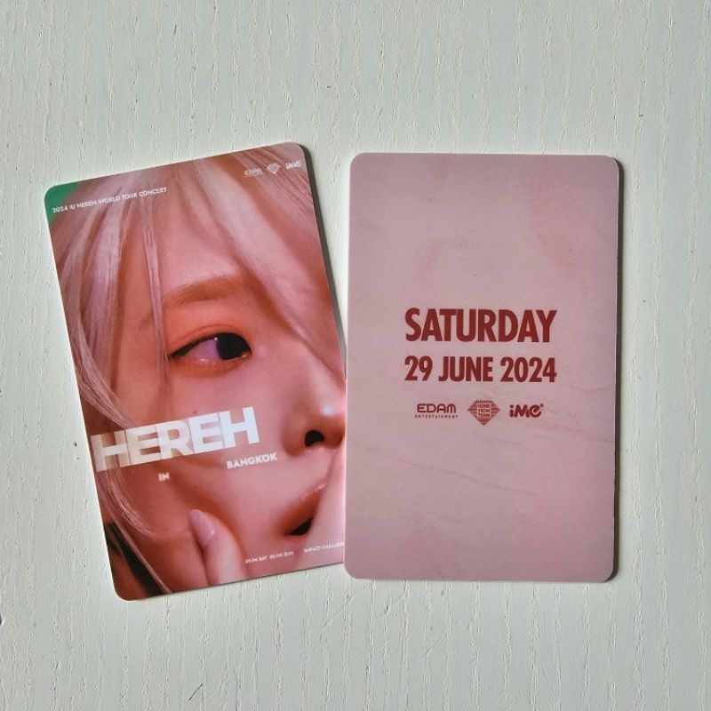 บัตรแข็งที่ระลึกคอนเสิร์ต 2024 IU HEREH IN BANGKOK