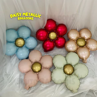 [ร้านไทย] - 🏵️ ลูกโป่งฟอยล์ดอกเดซี่สีเมทัลลิก ขนาดใหญ่ มี 5 สี 🏵️