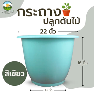 กระถางปลูกต้นไม้ 22 นิ้ว (ทรงสูง) กระถางพลาสติก อ่างเลี้ยงปลา เลี้ยงบัว มีหลายสีให้เลือก