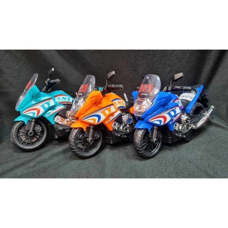 No.f002 โมเดลรถมอเตอร์ไซด์บิ๊กไบค์ คันใหญ่ มี 3 สี มีไฟหน้า กดล้อมีเสียง lu/jo