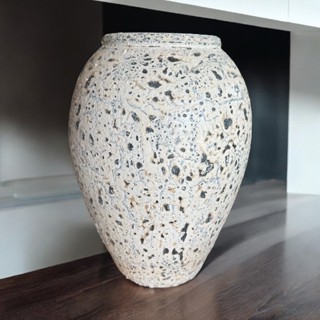 Vase แจกันดินเผาทรงไหเรียบ สีวินเทจ เก่า ๆ  ขนาด 23 x 35 cm.