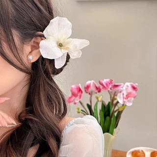 ในไทย💖กิ๊ฟติดผมกล้วยไม้ดอกไม้สีชมพูสไตล์เกาหลีInsแฟชั่นสําหรับผู้หญิงวันหยุดพักผ่อนเครื่องประดับผมแฟชั่น