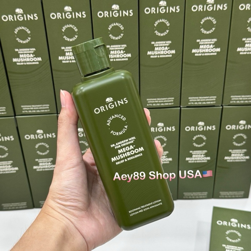 Origins mega-mushroom relief & resilience soothing treatment lotion ขนาด200ml,400ml (สูตรใหม่)