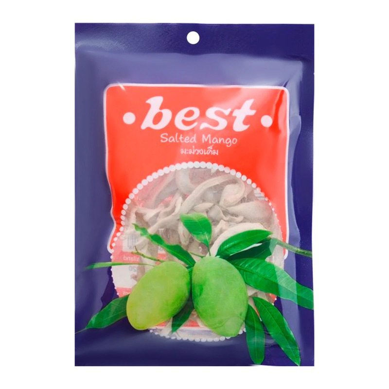 F เบสท์ มะม่วงเค็ม fl Best salted mango ปริมาณสุทธิ 40 กรัม พร้อมส่ง fl