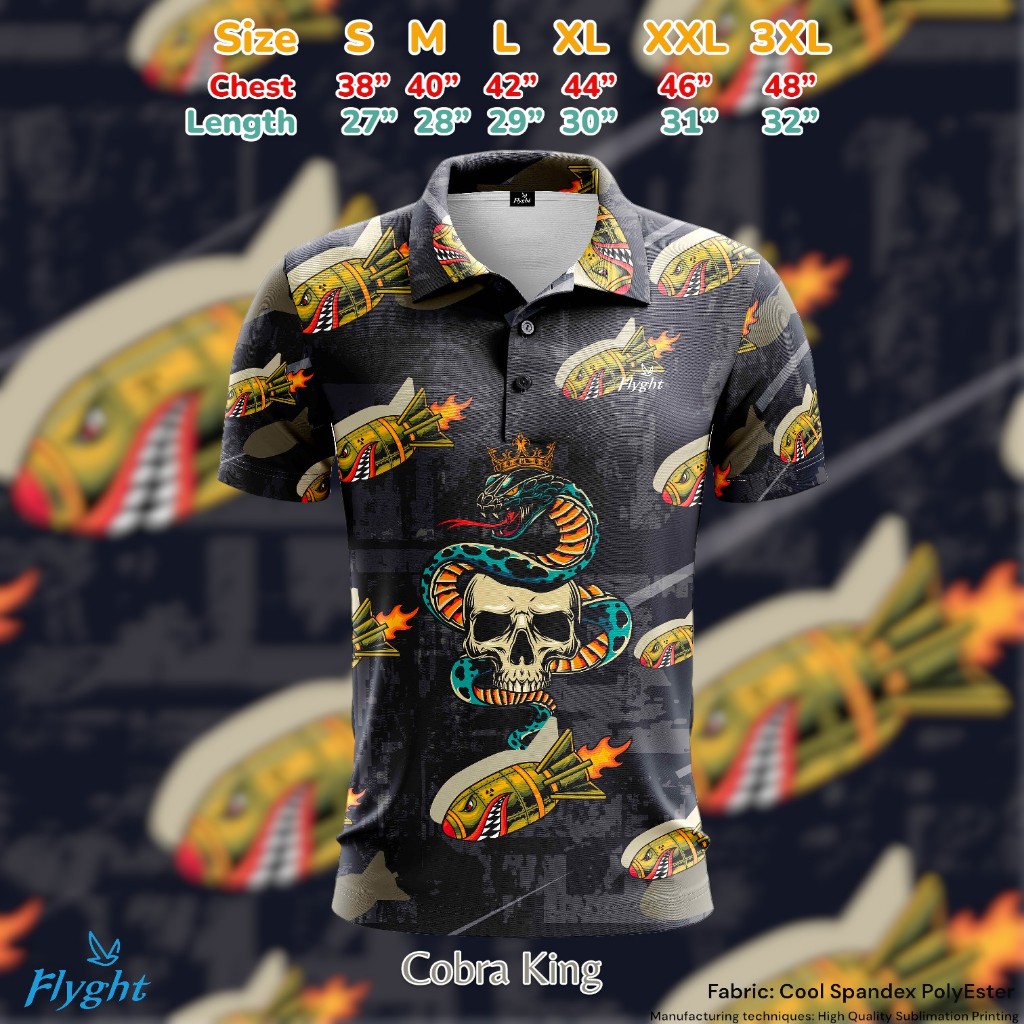 เสื้อกอล์ฟ Flyght Polo Golf Shirt Bombard Cobra King