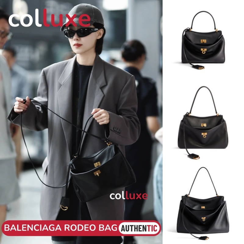 👜บาเลนซิเอก้า Balenciaga RODEO #Mini #small #medium #large Shoulder Bag Cowhide หนังวัว