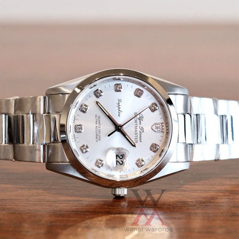 นาฬิกา OP (Olym Pianus) รุ่น 8934M-616 SPORTMASTER Sapphire Quartz (หน้าเงิน-เรือนเงิน)