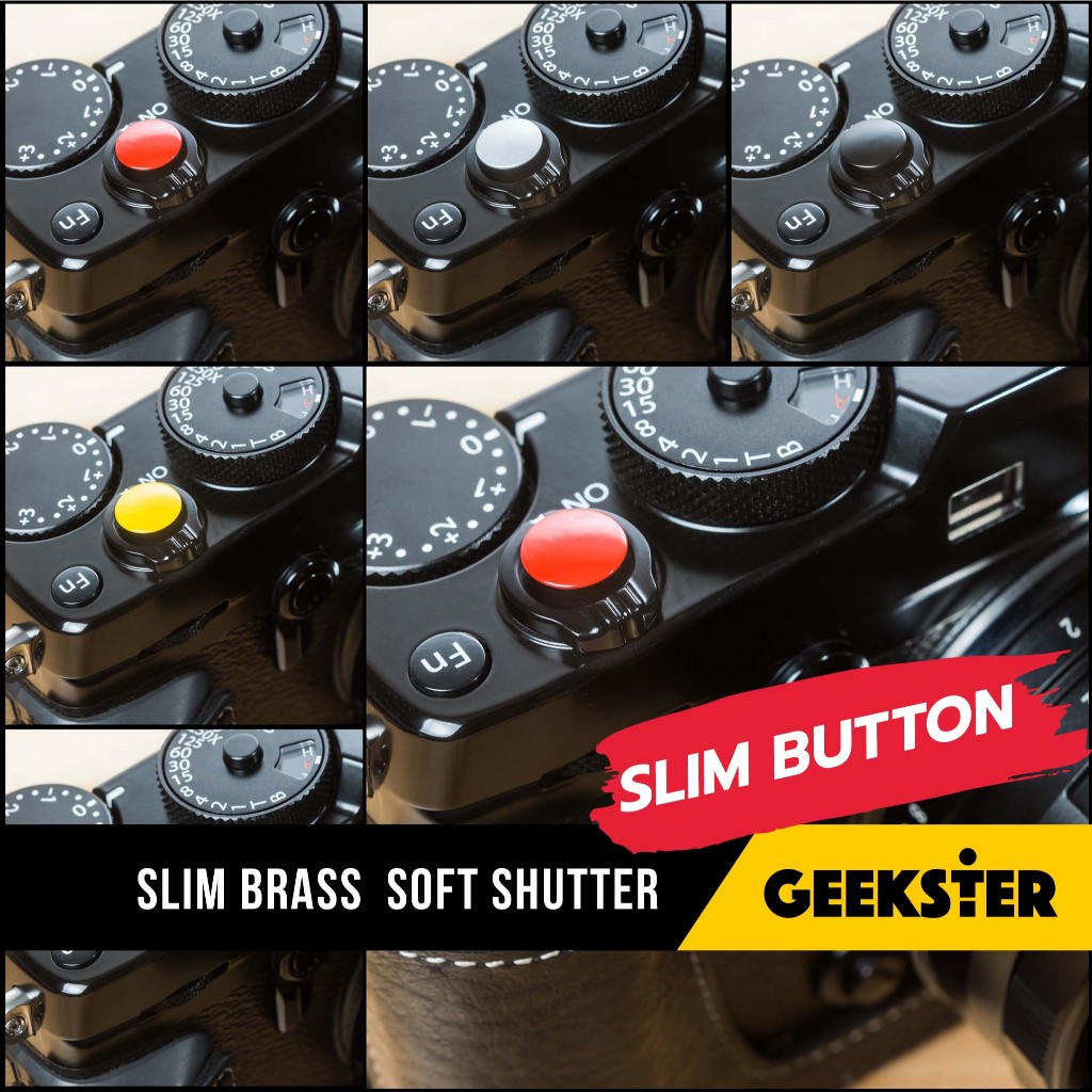 ปุ่ม Soft Shutter ทองเหลือง แท้ เล็ก บาง เบา 9mm ( Brass Soft Release Shutter Button / Leica M / ปุ่มชัตเตอร์ )