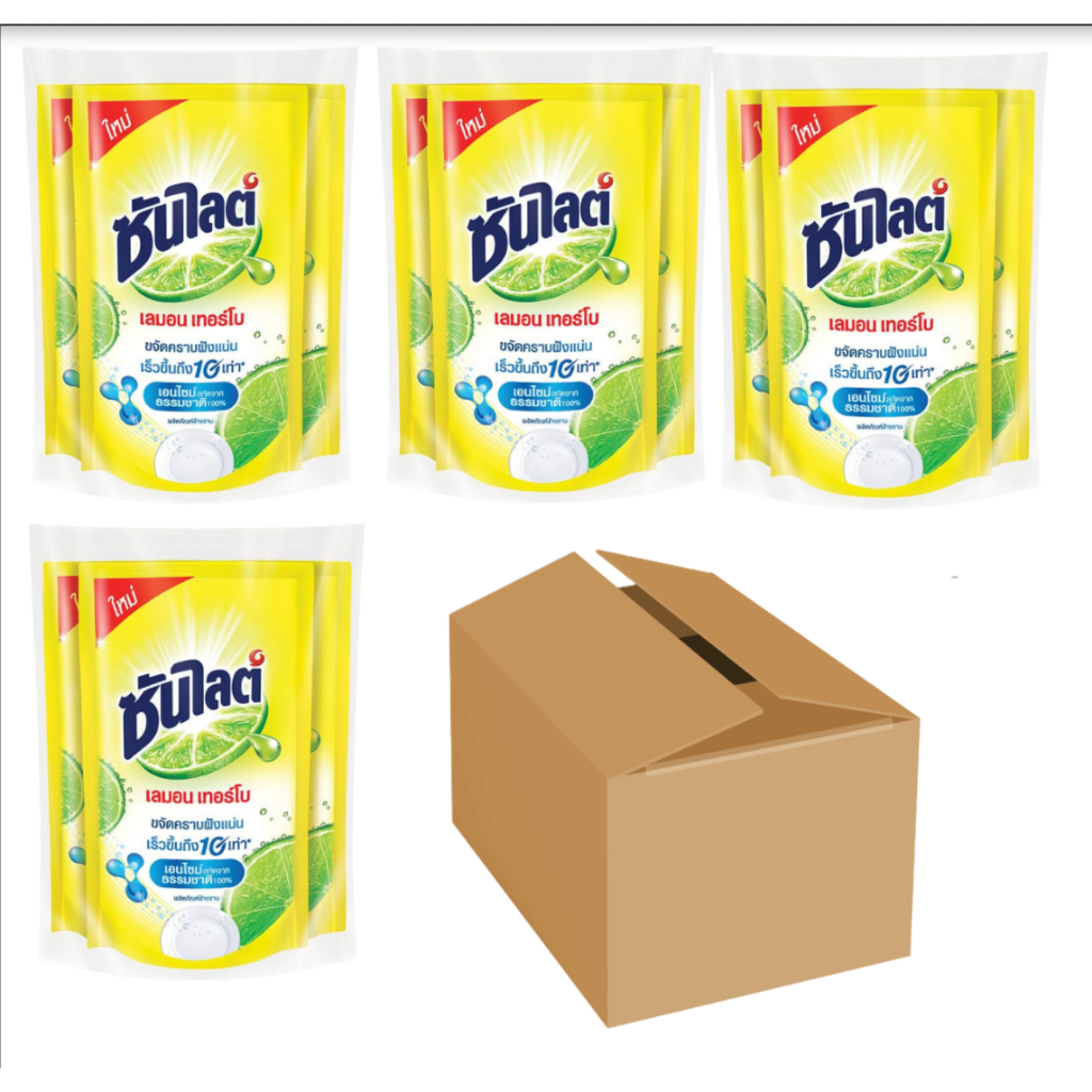 ส่งฟรี ยกลัง 24 ถุง ซันไลต์ น้ำยาล้างจาน แบบถุง 480-500 มล. Sunlight Dishwashing Liquid 500 ml. BestChoice.65