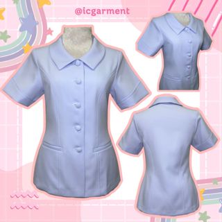 เสื้อพยาบาล คอบัวแหลม ผ้าวาเลนติโน่