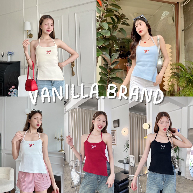 เสื้อเกาะอกคล้องคอ ผ้าริบยืด -ttm / VB0267