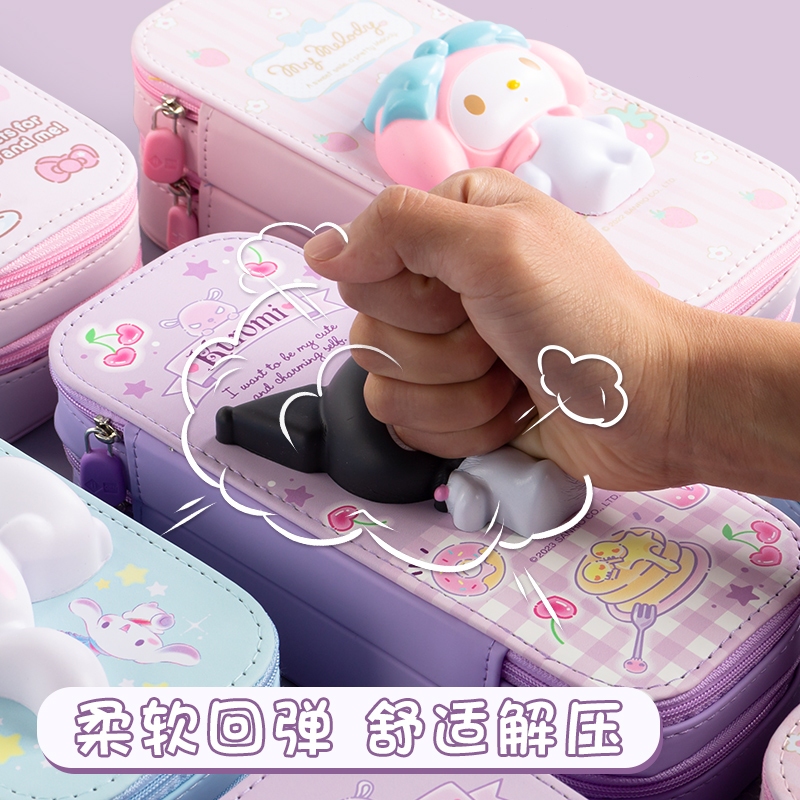 กระเป๋าดินสอ สกุชชี่ 3D Sanrioแท้ หน้านิ่ม กดเล่นได้ กล่องดินสอ ช่องเยอะ น่ารัก ลายการ์ตูน ซานริโอ้ - รูปที่ 7