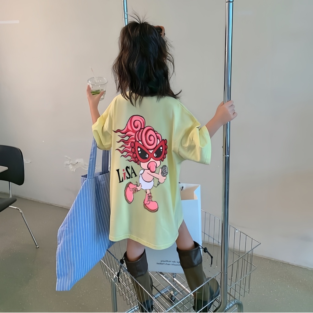 Beryl kids🌸ชุดเดรสเด็กผู้หญิง แฟชั่น🎀กระโปรงหลวมๆ แขนสั้นลำลอง พิมพ์ลายน่ารัก สีสดใส สไตล์เกาหลี ฤดูร้อนรุ่นใหม่ - รูปที่ 6