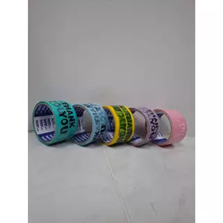 1ม้วน เทป thank you สีพาสเทล กว้าง2นิ้ว ยาว20หลา /45หลา/100หลา