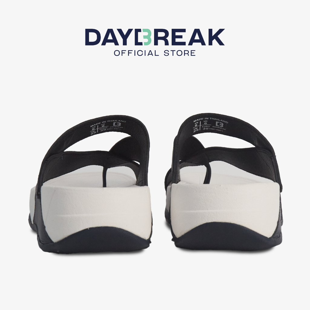 DAYBREAK Softwood Toe-Post  สีกรมพื้นขาว รองเท้าแตะสุขภาพ แบบสายไขว้ ผู้ชาย ผู้หญิง