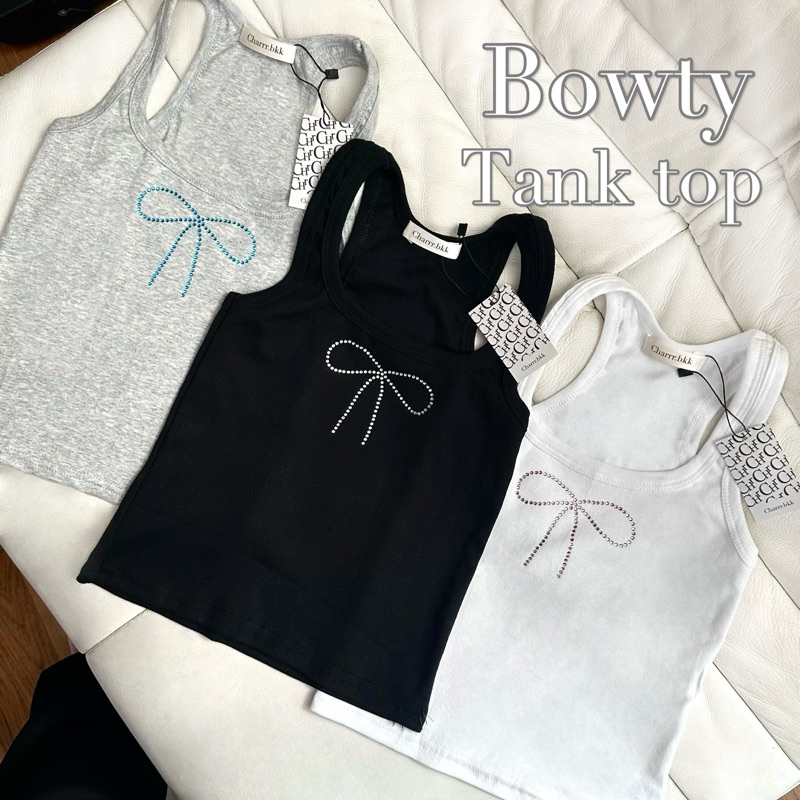 Charrr.bkk - Bowty tank top กล้ามครอปรีดเพชร