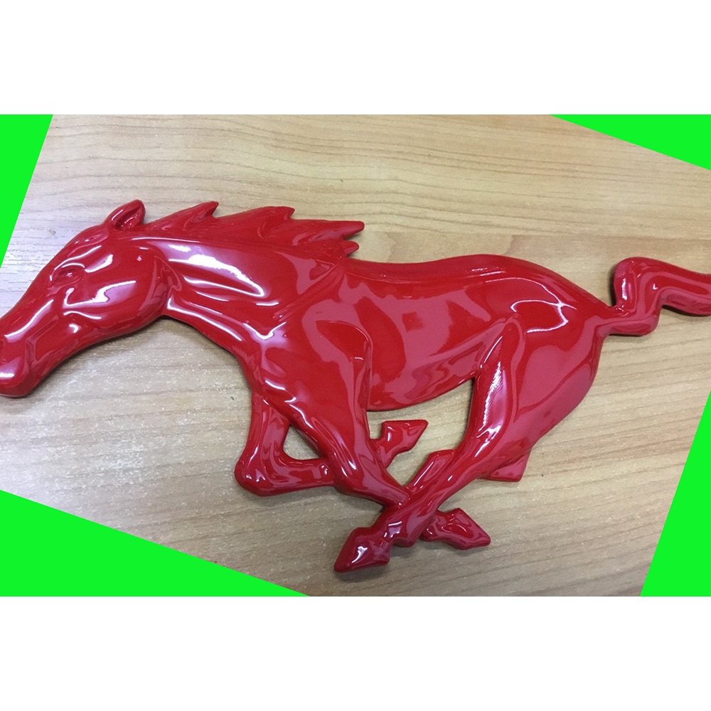 โลโก้ม้า Mustang ติดกระจังหน้า ม้าใหญ่ยาว 1 ฟุต สูง 12 CM. หลังยึดน็อต พร้อมส่งวันนี้ - รูปที่ 2