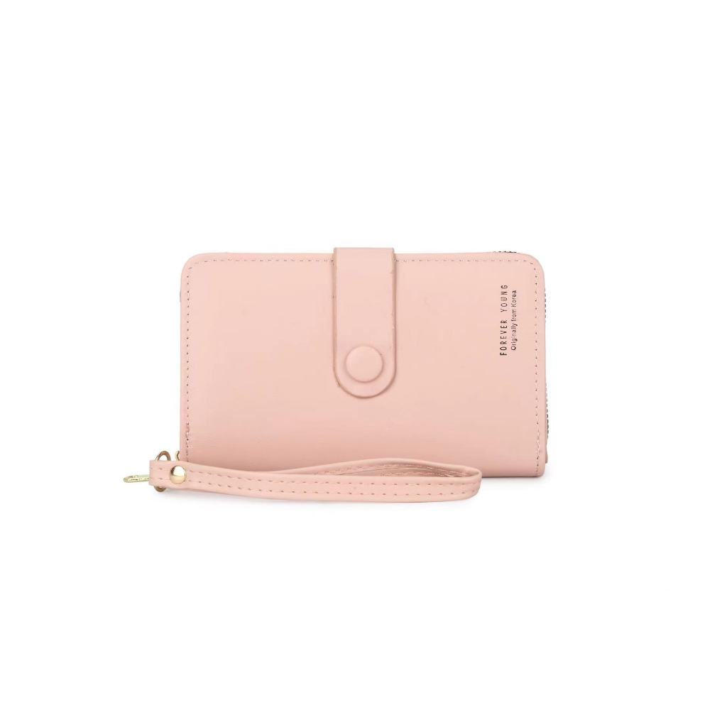 GC-J01 กระเป๋าสตางค์ใบกลาง สไตร์มินิมอล สีพาสเทล