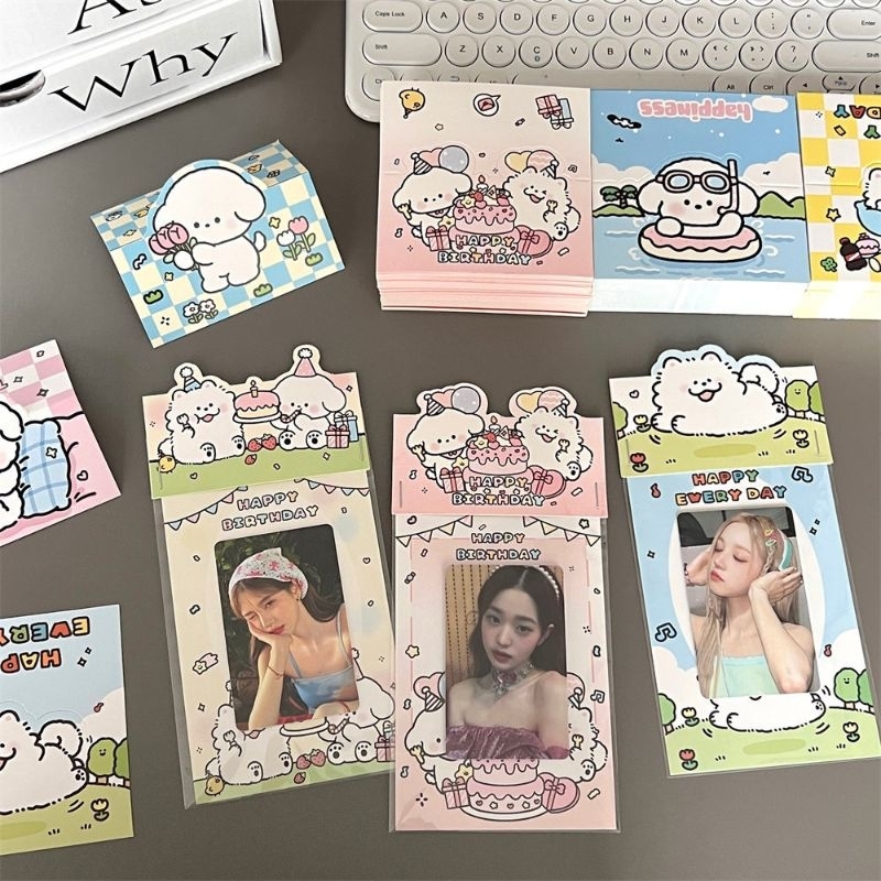 หัวแผงกระดาษหนีบปากถุง ลายลูกสุนัขน่ารัก ขนาด 10x10cm./1ชิ้น
