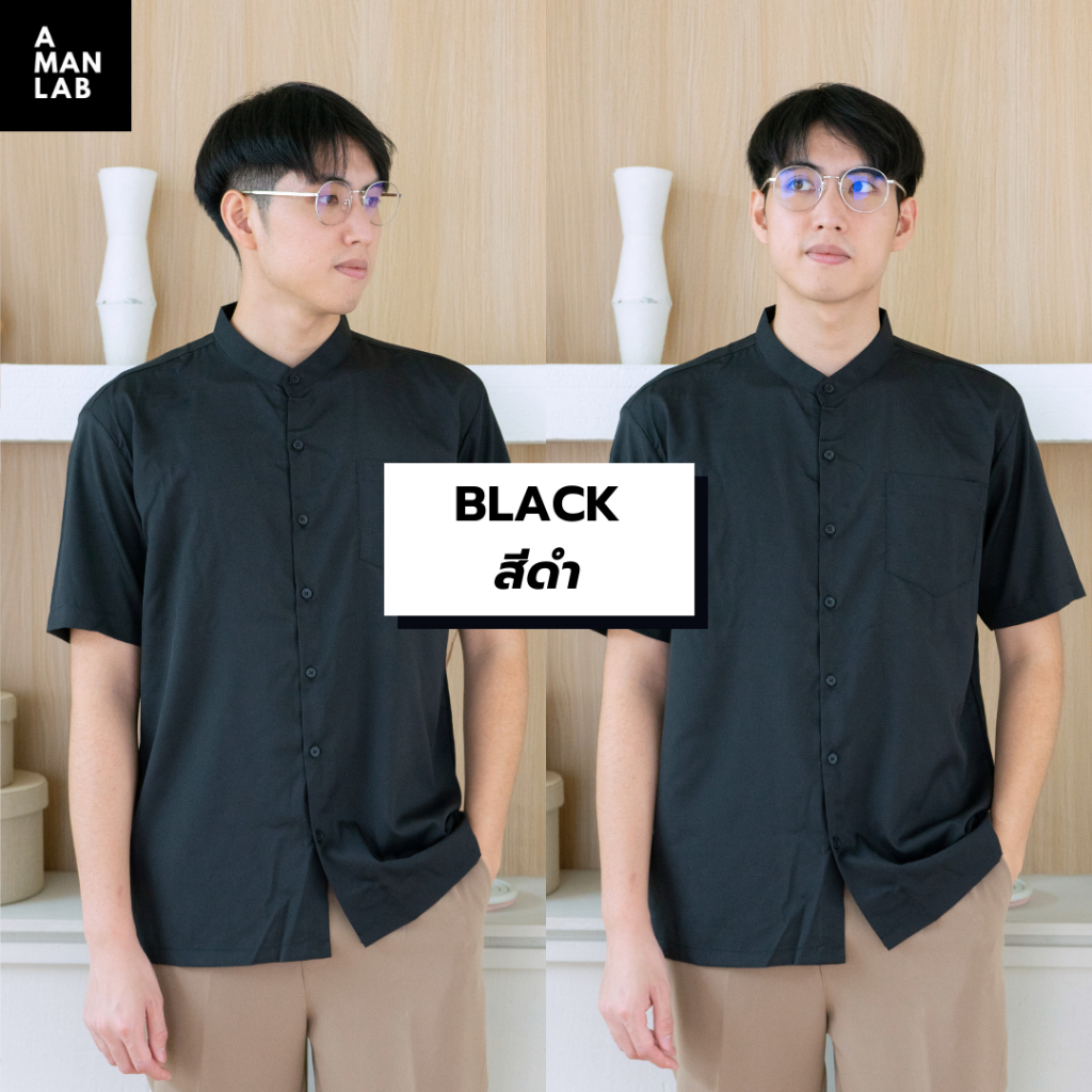 เสื้อเชิ้ตแขนสั้น ผู้ชาย CHINESE NECK เสื้อเชิ้ตผู้ชาย โอเวอร์ไซส์ oversize รูปที่ 5