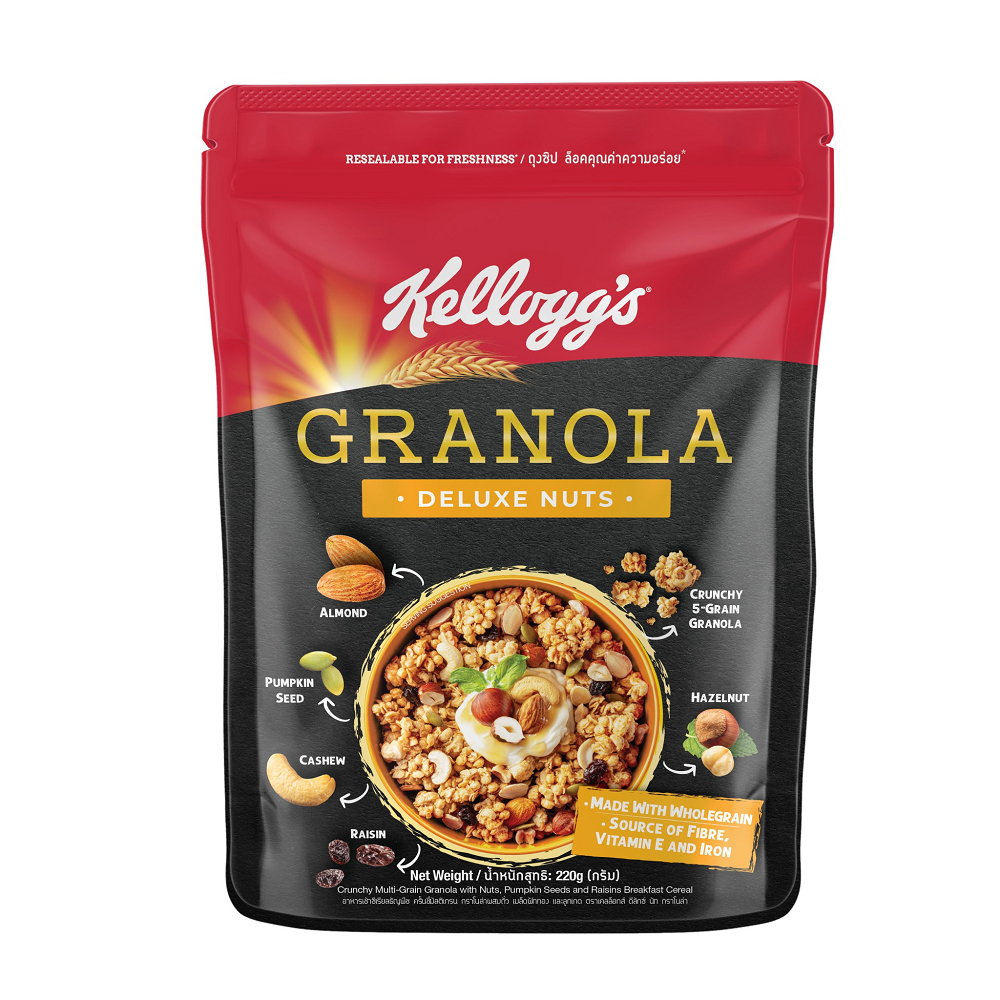Kellogg's เคลล็อกส์ Deluxe Nuts Granola 220g เคลล็อกส์Deluxe Nuts Granola 220G