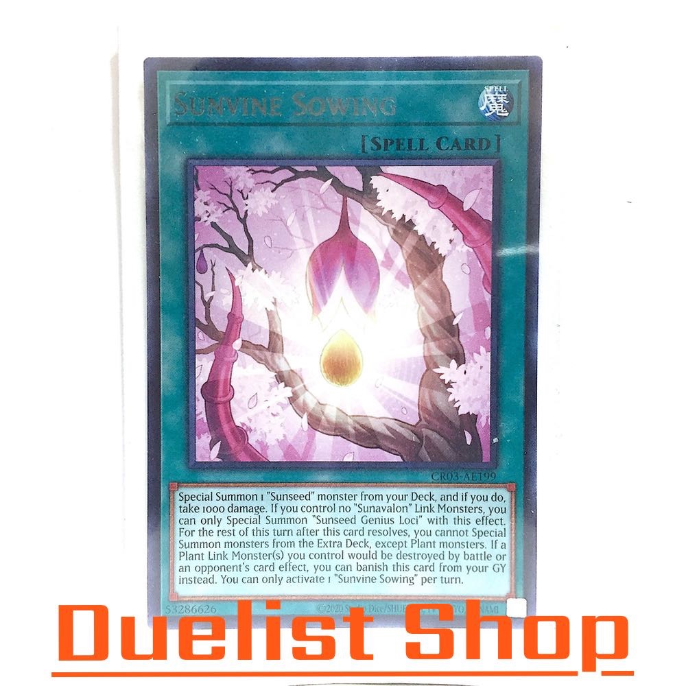 Sunvine Sowing (R) Spell [Normal] ชุด CR03-AE199 การ์ดยูกิโอ (Yu-Gi-Oh!) OCG Asia ENG