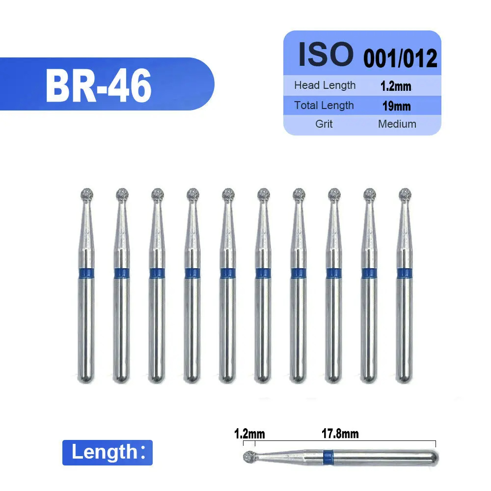 Round diamond bur คาดน้ำเงิน ขนาด 012 FG