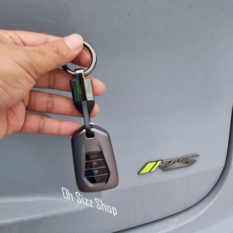 เคสรีโมทรถ ISUZU MUX RS 2024 ปกป้องรีโมทด้านหลังเห็นโลโก้ตัวรีโมท (Metallic Gray TPU Key Case) Model Isuzu MUX MY 202