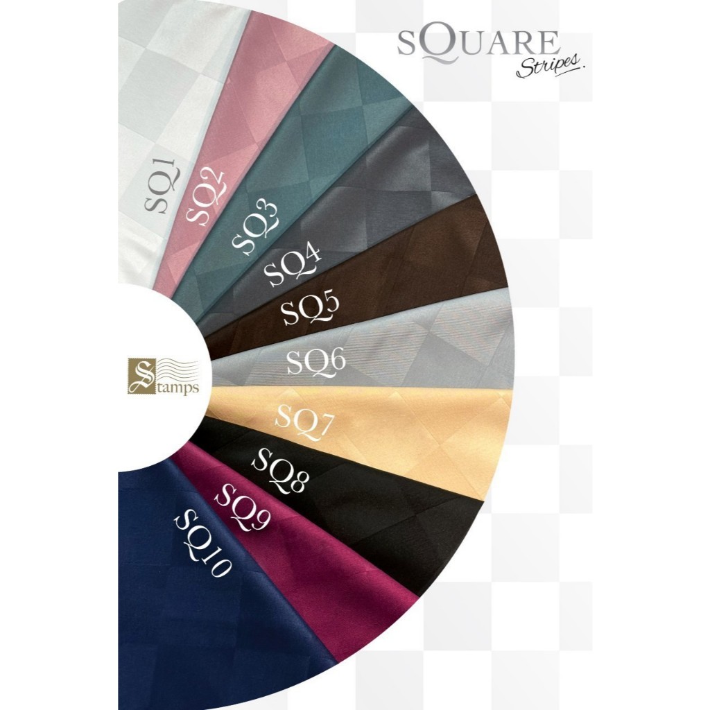 Stamps ชุดผ้าปูที่นอน (ไม่รวมผ้านวม) Square ลายตาราง สีพื้น พาสเทล 330 เส้นด้าย