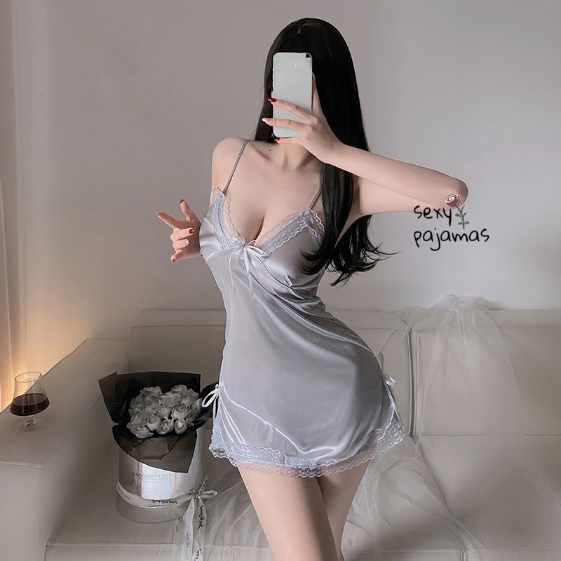 sexy pajamas🍃🍃ชุดนอนผู้หญิง ชุดลูกไม้ 6 สี 🤍🩶🩷ชุดเซ็กซี่ free size สวมใส่สบาย ราคาถูกที่สุด ส่งจากไทย（H1001）