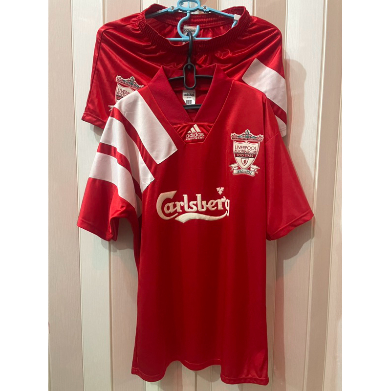 ชุดลิเวอร์พูลแท้,Liverpool Home 1992/93 ครบรอบ100ปี พร้อมกางเกง Original อายุเสื้อ32ปี สภาพนางฟ้า9.5