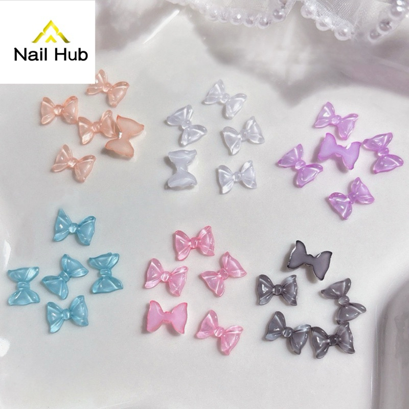 AC.381 ร้านไทย แพ็ค 2 ชิ้น พร้อมส่ง อะไหล่แต่งเล็บ เรซินติดเล็บ โบว์แต่งเล็บ มีให้เลือก 6 สี พร้อมส่ง