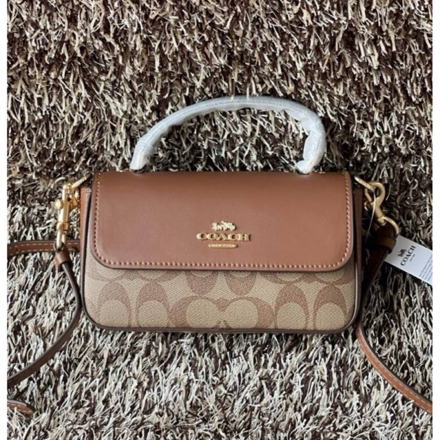 พร้อมส่ง 🛍️COACH MINI JOSIE TOP HANDLE CROSSBODY IN BLOCKED SIGNATURE CANVAS (COACH CC340)