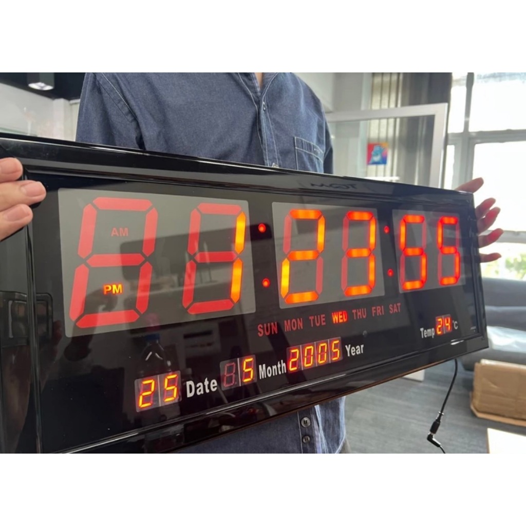 นาฬิกาดิจิตอลบอร์ดใหญ่ 70 CM  ขนาด 68.5x26x3cm  LED DIGITAL CLOCK แขวนผนัง โรงงาน โรงเรียน หอประชุม