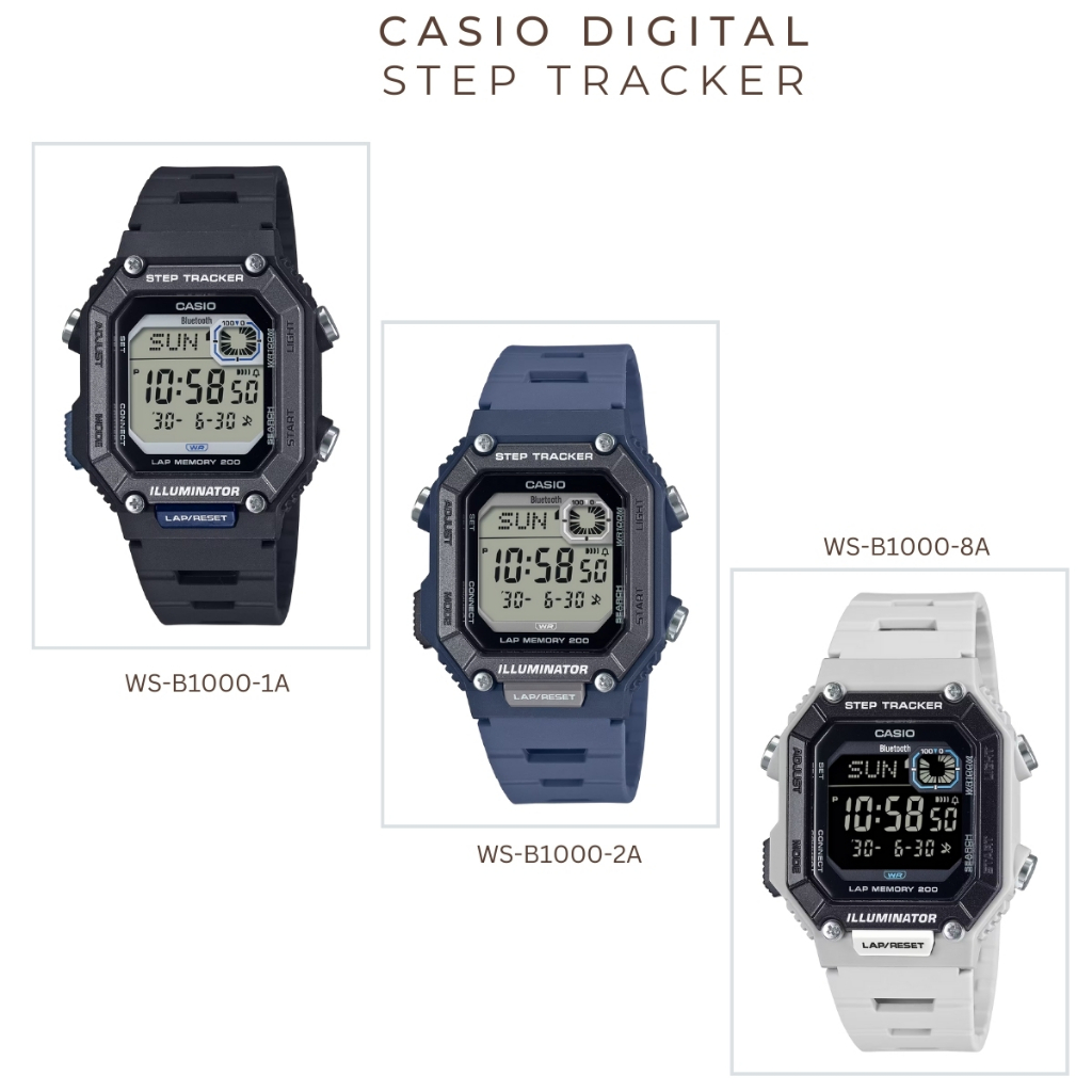 นาฬิกา Casio WS-B1000Series ของแท้ รุ่น WS-B1000-1A/WS-B1000-2A/WS-B1000-8B ประกัน 1 ปี
