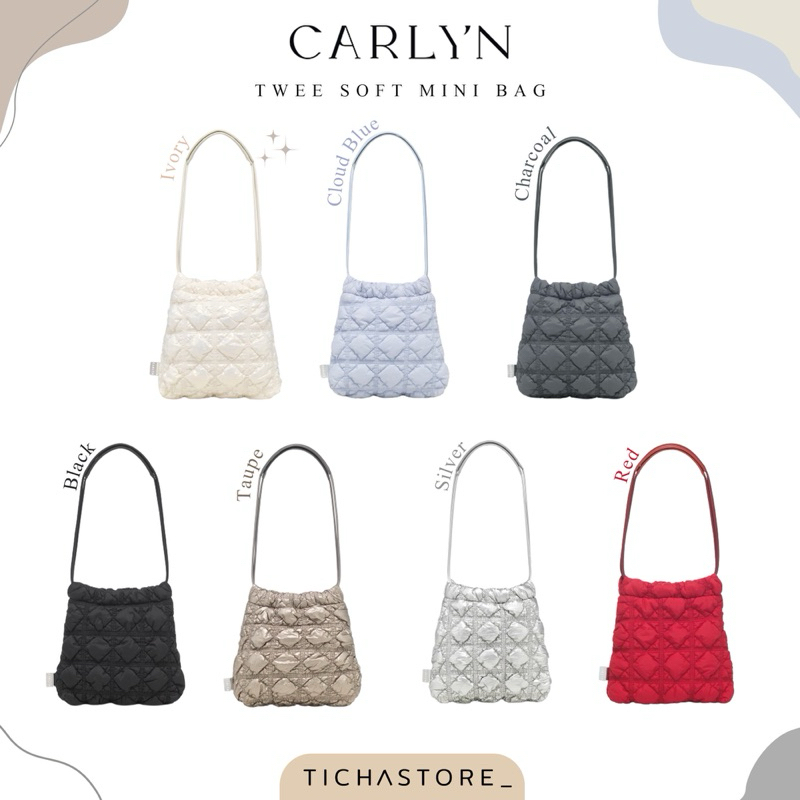 (พร้อมส่ง) กระเป๋า Carlyn Bag รุ่น Twee Soft Mini สี Black/Silver/Taupe/Charcoal/Red ของแท้100% จากช