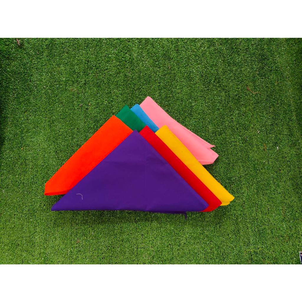 ผ้าพันคอลูกเสือ สีพื้น สีล้วน แบบไม่มีตราสัญลักษ์ แยกหมู่