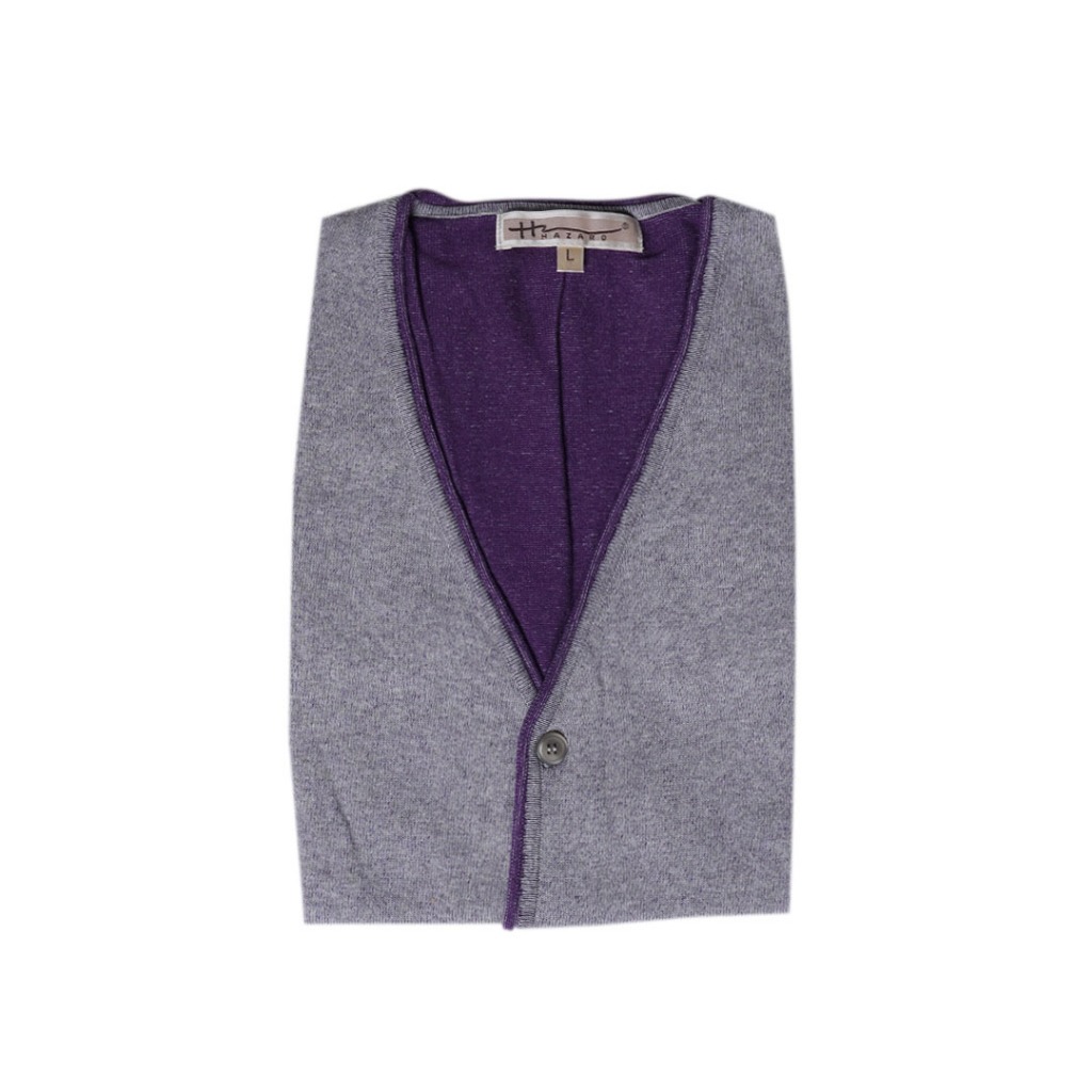 HAZARD เสื้อกั๊ก ผ้า ไหมคอตตอน(Milk Cotton) สีม่วงเทา