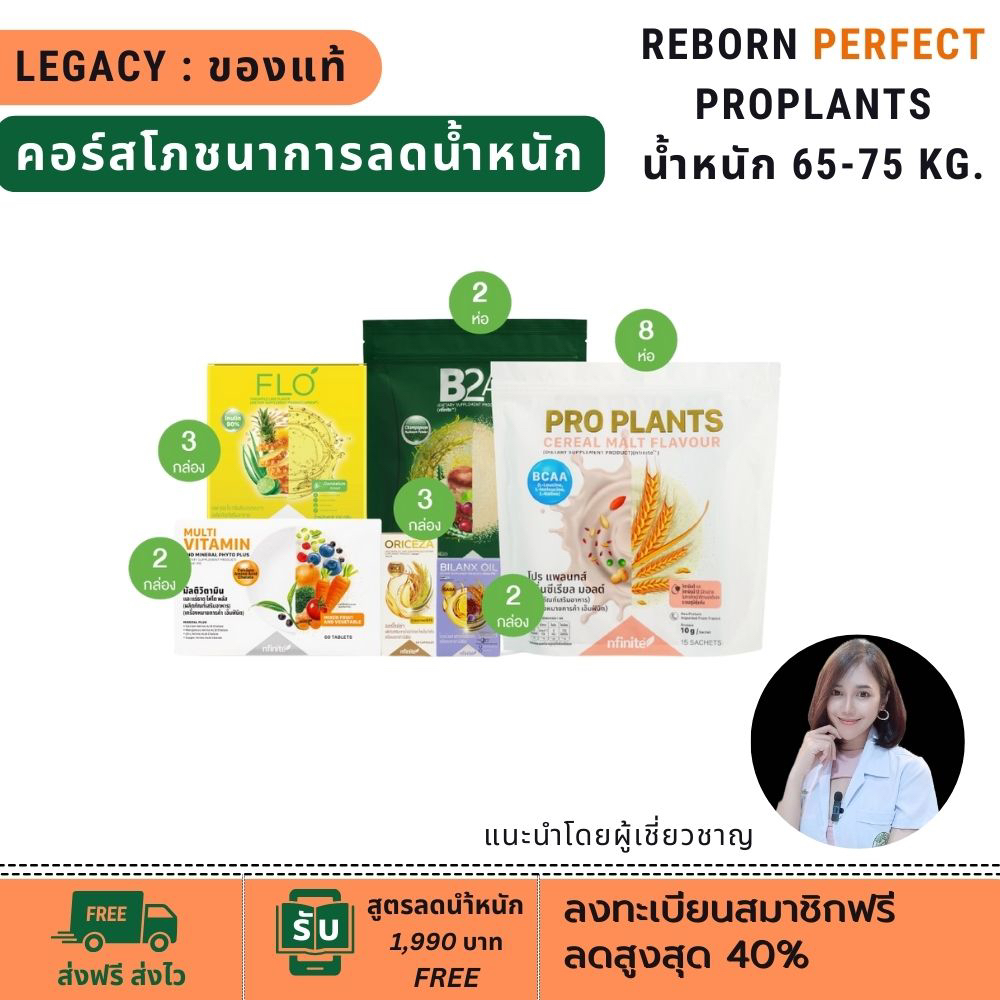 Reborn PERFECT Proplants  + แถมเครื่องชั่ง : ลดน้ำหนัก รีบอร์น อาหารเสริม ลดไขมัน  เลกาซี่ , reborn 