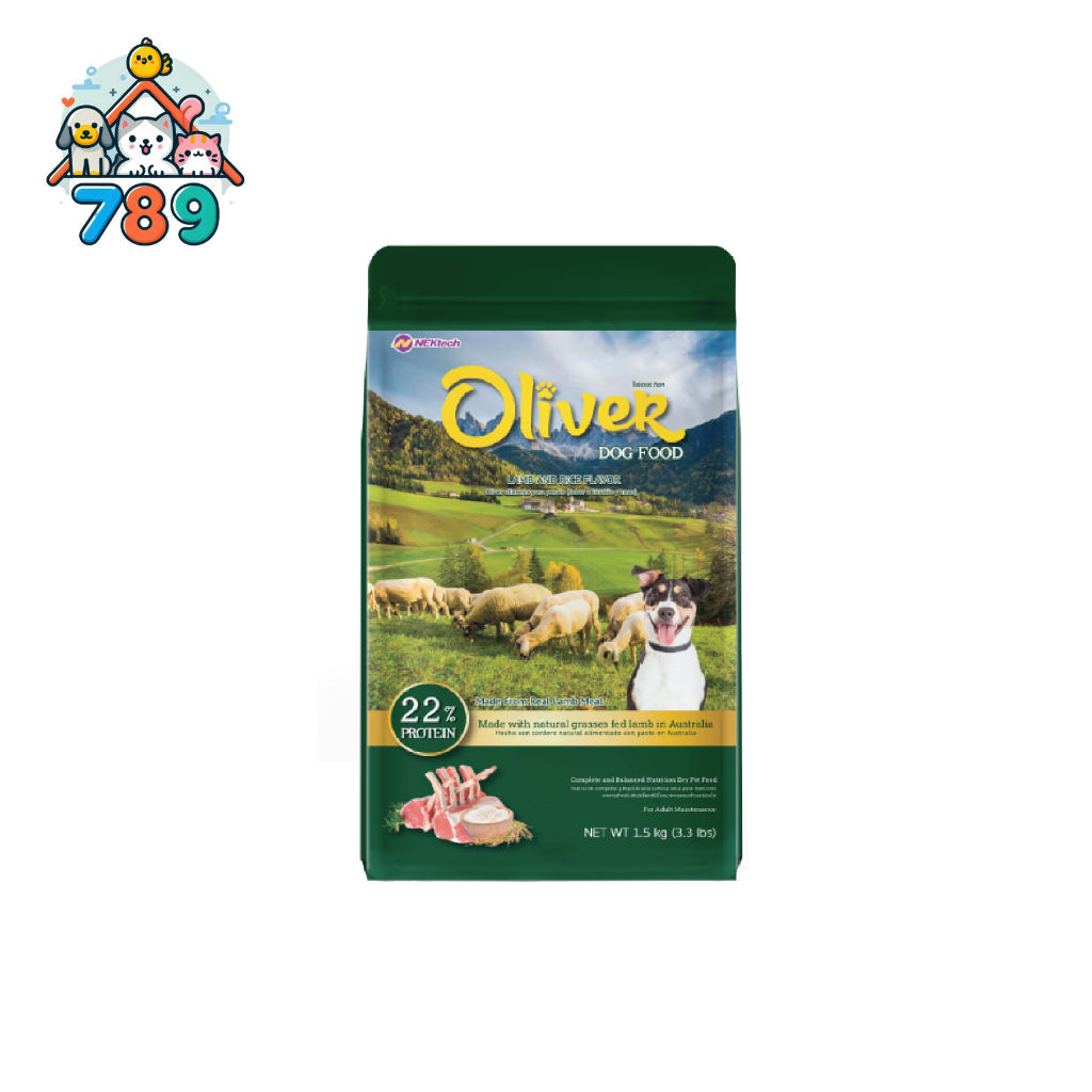 Oliver อาหารสุนัขโต รสแกะและข้าว 1.5Kg