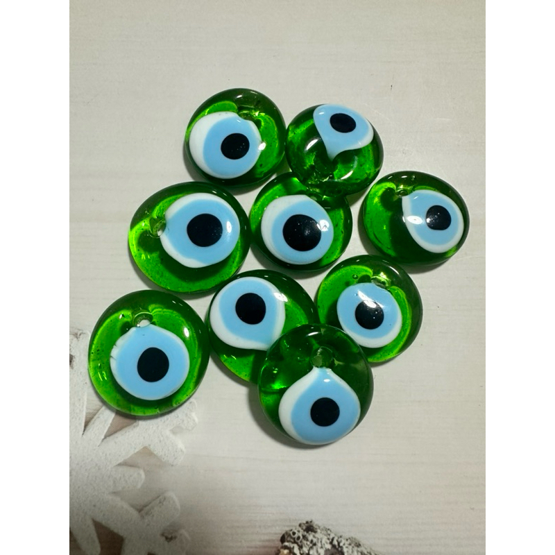 Nazar (amulet) Evil eye 🧿สีเขียว ดวงตาปีศาจ ป้องกันสิ่งชั่วร้าย/ของแท้นำเข้าจากตุรกี ทำจากแก้ว งานha