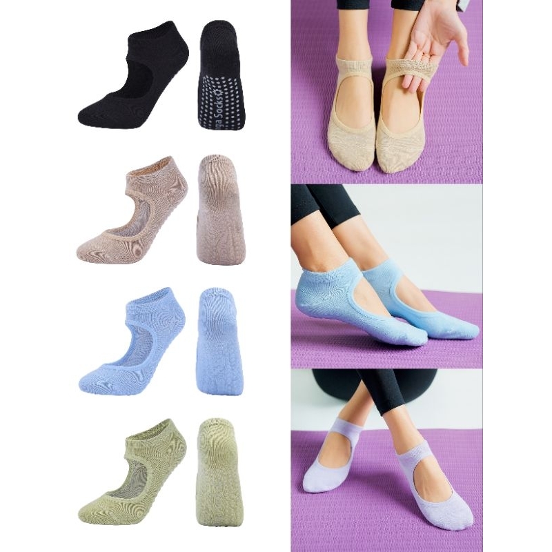 ถุงเท้าออกกำลังกายกันลื่น โยคะyoga พิลาทิสpilates 05