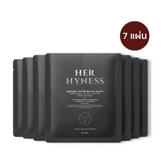 HER HYNESS INSTANT GLOW BLACK MASK (ยกกล่อง7 SHEETS) เฮอ ไฮเนส แบล็คมาส์ก เพื่อผิวโกลว์ใส 7 แผ่น