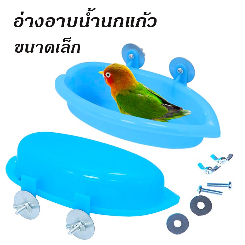 อ่างอาบน้ำนกแก้ว อ่างอาบน้ำสัตว์เลี้ยง สำหรับนกแก้ว ขนาดเล็ก ติดตั้งง่าย ราคา ถูกที่สุด ดีลบีเคเค