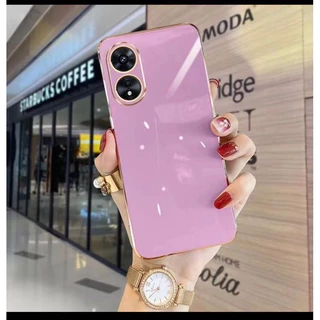เคส TPU ขอบทอง สำหรับ OPPO A18 A38 A60 A54 A78 4G 5G A58 4G 5G A98 A17 A17K สีสวย เรียบหรู ดูดี กันกล้อง พร้อมส่ง