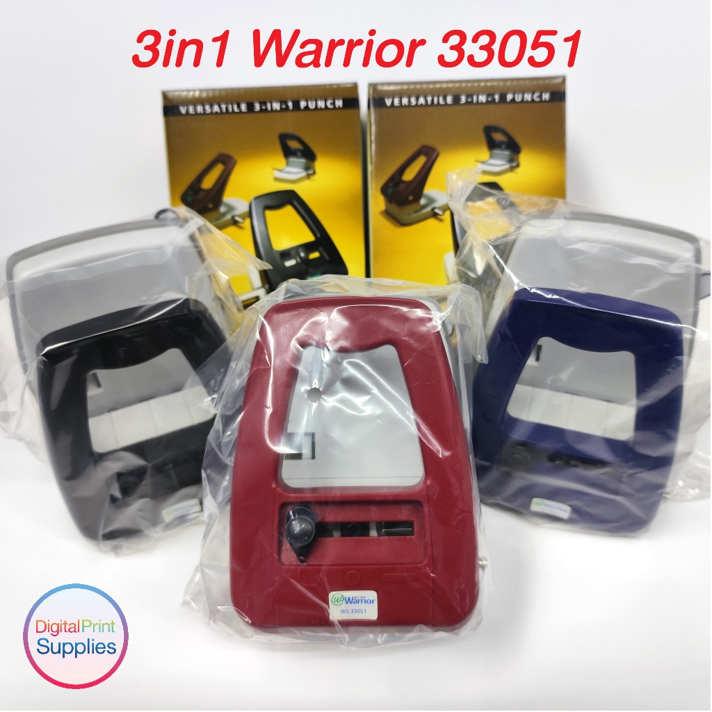 ตัวเจาะรูบัตร 3in1 Warrior 33051 ตัวเจาะรูบัตร เจาะรูกระดาษ ตัดมุม