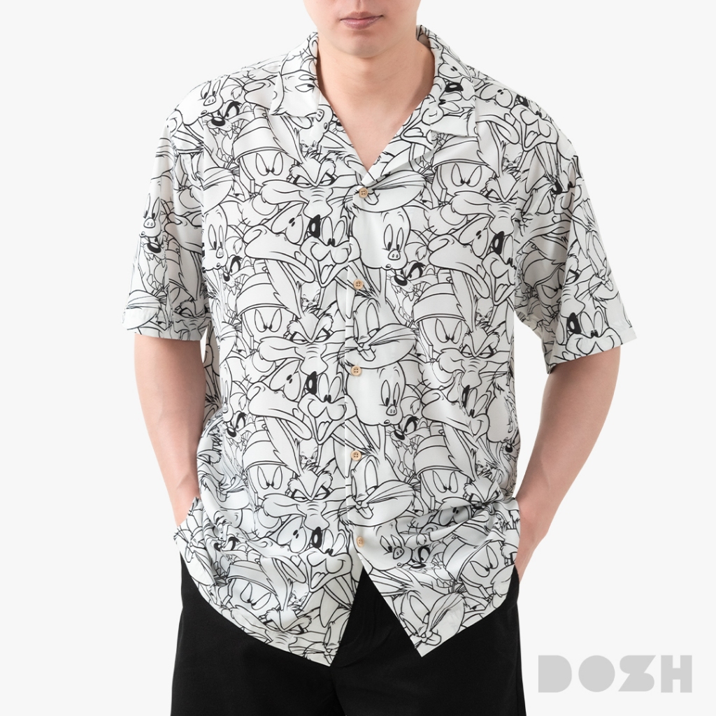 DOSH MEN'S HAWAII LOONEY TUNES เสื้อเชิ้ตฮาวาย DLTMS5004-OW (S-XL)