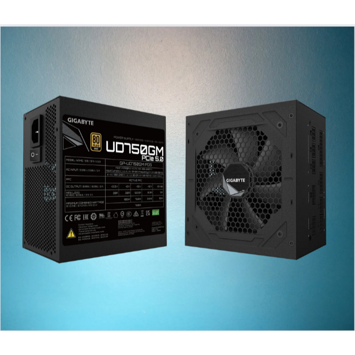 POWER SUPPLY (80+ GOLD) 750W GIGABYTE UD750GM PG5 80 Plus Gold Type : Full Modular รับประกันสินค้า5ป